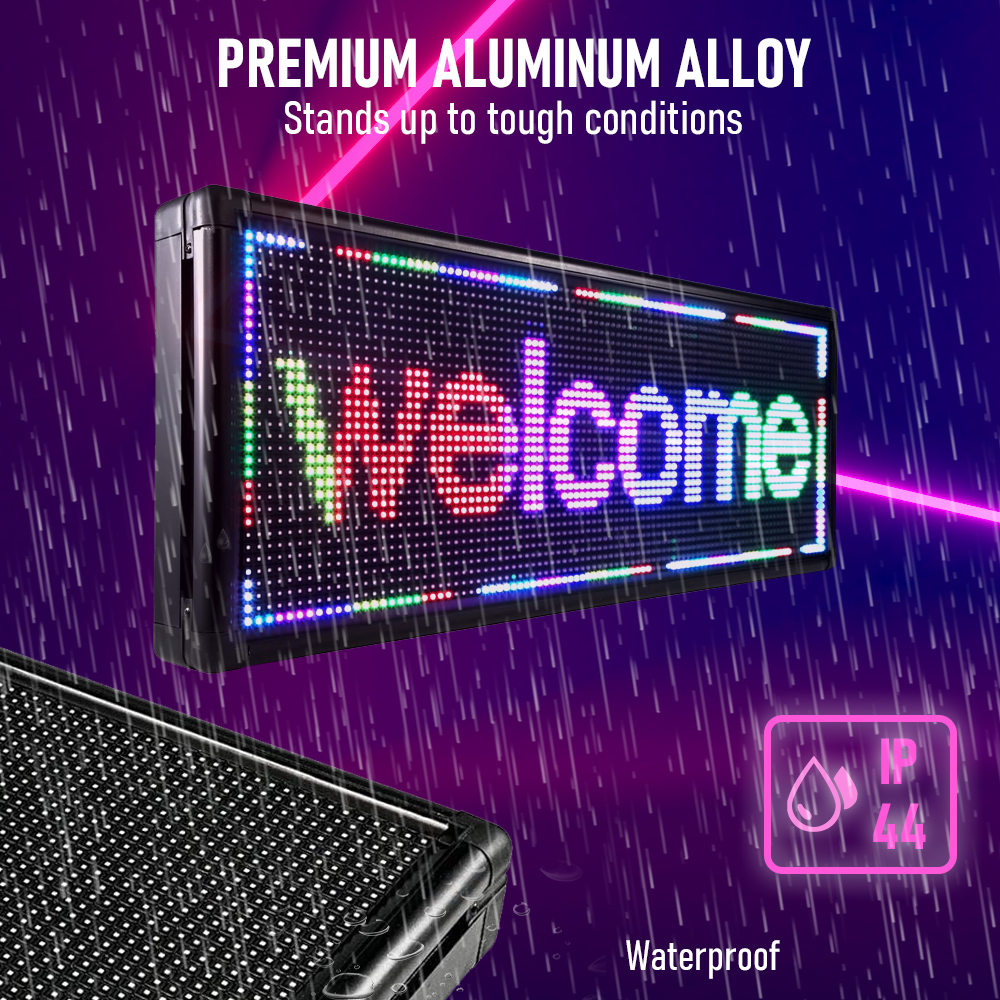 LED Scrolling Sign 40'' x 8'' Wi-Fi Connectivity 96 x 16 Pixels 7-Color Display