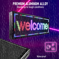 LED Scrolling Sign 40'' x 8'' Wi-Fi Connectivity 96 x 16 Pixels 7-Color Display