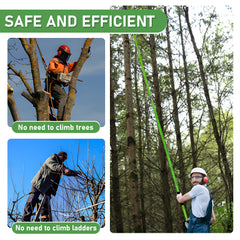 Alston 8M Extendable Manual Pole Pruner Tree Trimmer High Branch Saw Shearing Loppers Hand Portable With Storage Bag and 2 Saw Blades Portable Pruning Cutter