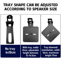 Speaker Stand Audio Floor Stand Speaker Holder Square Bracket Adjustable Height 83-162cm for Surround Speaker-Pack of 2 Black