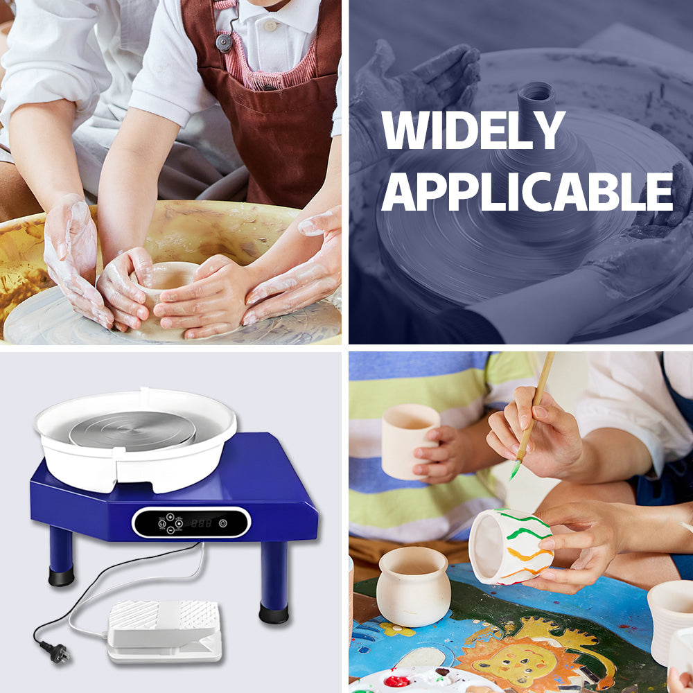 Electric Pottery Wheel Machine 1200W Power Foot Pedal Control with Detachable Basin and LCD display for Ceramics,Clay Work,Home DIY,Pottery Training