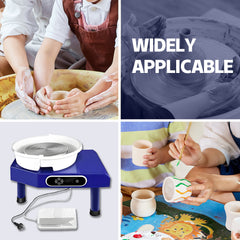 Electric Pottery Wheel Machine 1200W Power Foot Pedal Control with Detachable Basin and LCD display for Ceramics,Clay Work,Home DIY,Pottery Training