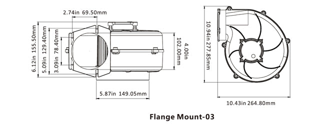 SEAFLO 4" Bilge Blower Fan 320 CFM 12V DC White Ventilation Boat Flange Mount