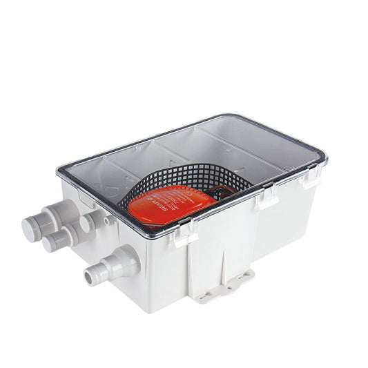 SEAFLO 750GPH Auto Sump Pump Built-In Check Valve | Dual Inlet Ports | Multi-Source Drainage | Float Switch | Shower Sink Drain Kit Marine RV