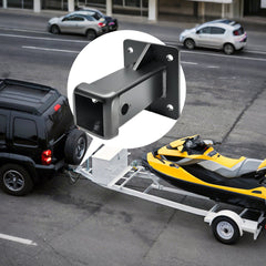 Heavy Duty Bolt on Hitch Receiver Plate Tube Wall Mount 2 Inch Opening Universal Pintle Hitch Extender for Trailer Towing Bike and Cargo Hanging Organiser