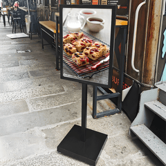 A1 Double Sided Sign Poster Sign Floor Frame Poster Stand Advertising Display Stand for Store Mall Shopping Guide Wedding Meeting Office Metal Black
