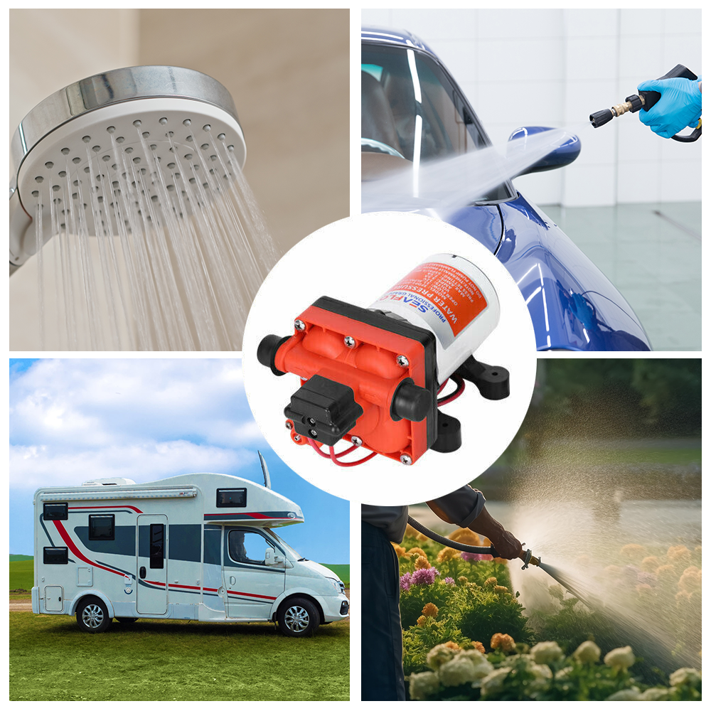 Seaflo Water Pressure Pump 55PSI 12V DC Self-Priming Water Pump 7.5 Amps Current Draw for RV Caravans Boats Lawns Campers Washing and Garden Irrigation