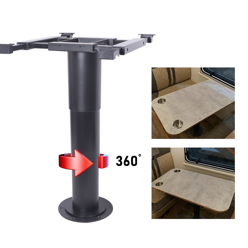 Adjustable Height Table Leg and Turntable Sliding System for Caravan R