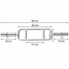88cm Olympic Triceps Bar Standard Chrome Weightlifting Exercise Training Barbell with Spring Collars and Knurled Handle for Home Gym Fitness 200kg Capacity