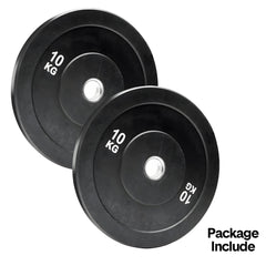 2 Pack 10kg Bumper Plates 2 Inch Olympic Weight Discs Rubber Barbell Plates With Stainless Steel Inserts Strength Training Weightlifting Home Gym Fitness