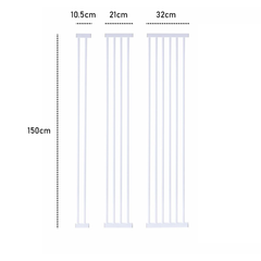 Alston Extra Tall 150cm Baby Pet Security Gate Safety Gate Easy Fit Fence Two Way Opening No Drill Needed Extension Part Width of 10.5/21/32cm Option