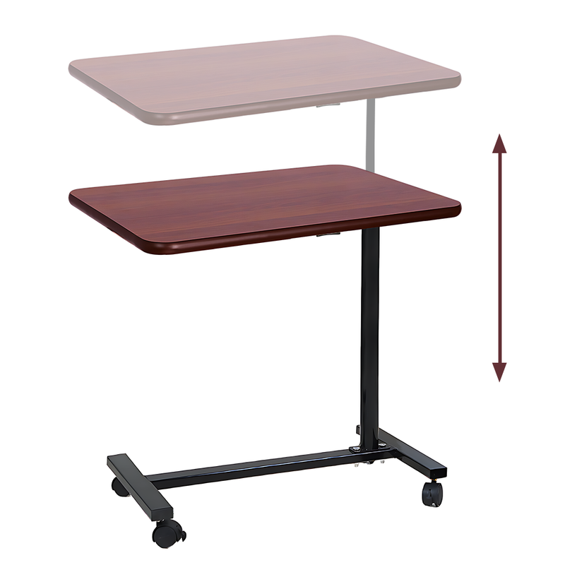 Adjustable Overbed Bedside Table with Rolling Wheels laptop