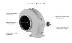 SEAFLO 4" Bilge Blower Fan 320 CFM 12V DC White Ventilation Boat Flange Mount