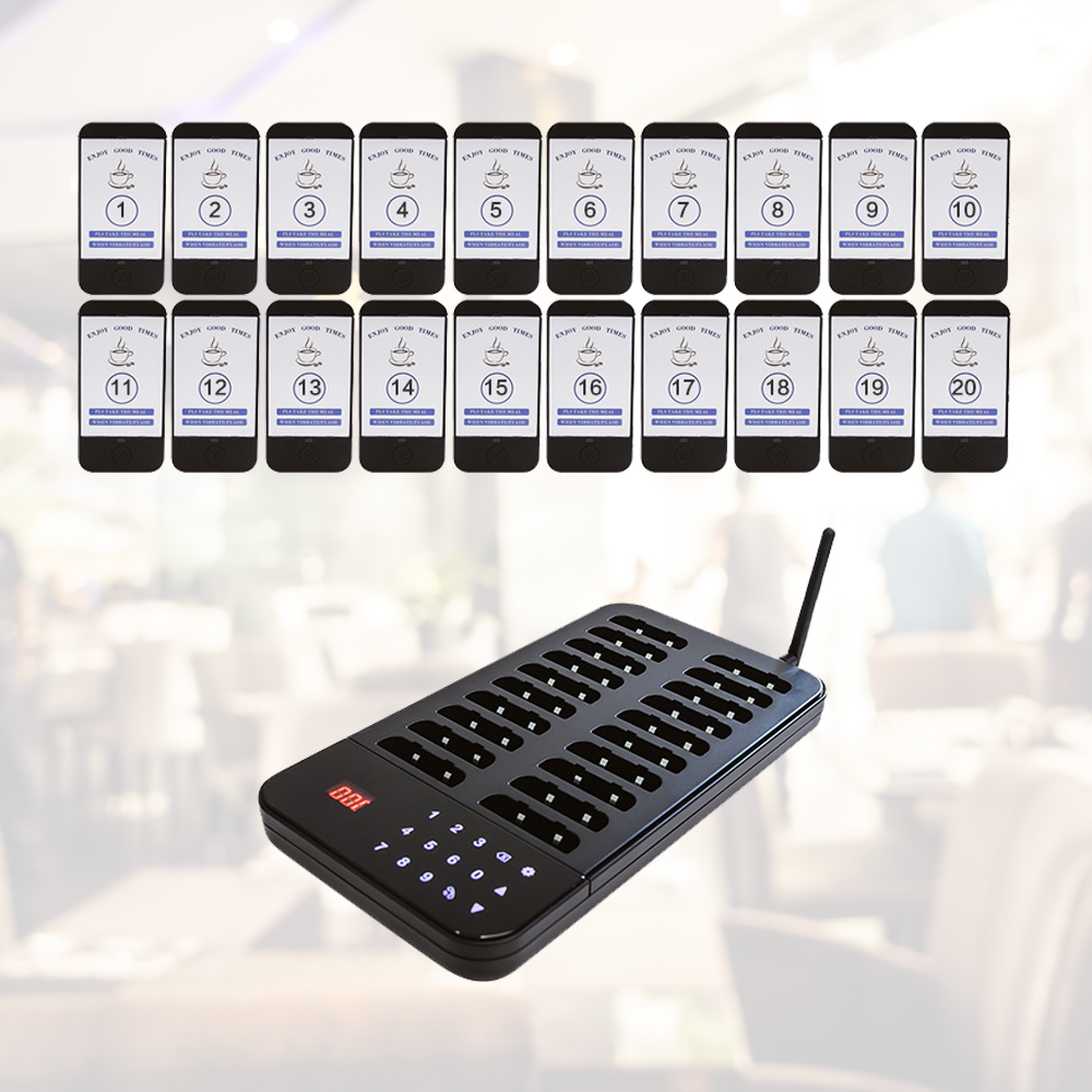 Restaurant Buzzers Paging System 20 Pagers Efficient Queue Management Wireless 3 Call Modes Guest Calling System Ideal for Restaurants Cafe and Events