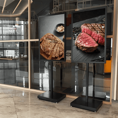 A1 Double Sided Sign Poster Sign Floor Frame Poster Stand Advertising Display Stand for Store Mall Shopping Guide Wedding Meeting Office Metal Black