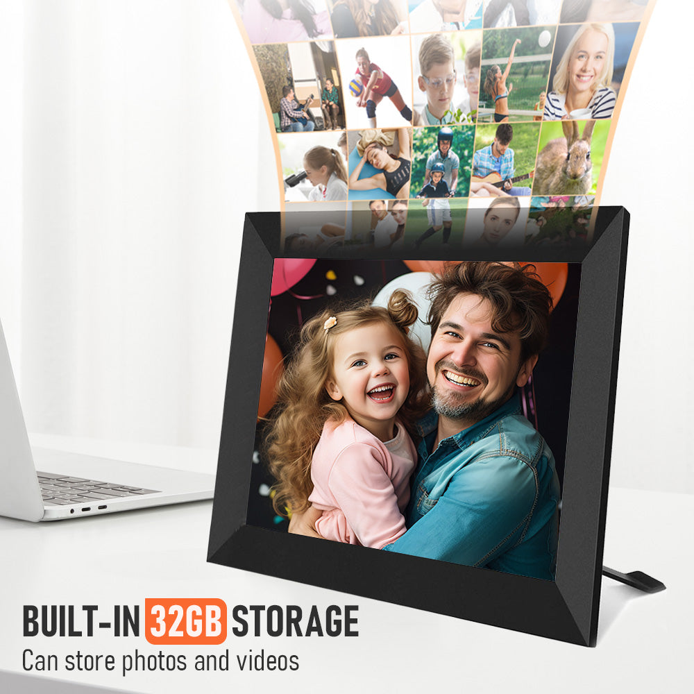 32GB Digital Picture Frame 10.1 Inch with 1280x800 Touch Screen Easy Setup Instantly Share Photos and Videos Unlimited Cloud Storage