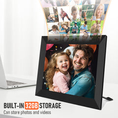 32GB Digital Picture Frame 10.1 Inch with 1280x800 Touch Screen Easy Setup Instantly Share Photos and Videos Unlimited Cloud Storage