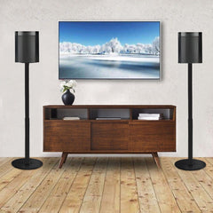 Speaker Stand Audio Floor Stand Speaker Holder Square Bracket Adjustable Height 83-162cm for Surround Speaker-Pack of 2 Black