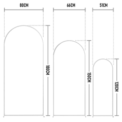 Metal Arch Backdrop White Stand Wedding Arch Stand Set of 3 (6FT/5FT/4FT) Square Arched Frame for Outdoor Birthday Party Ceremony