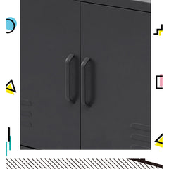 Artiss Buffet Sideboard Metal Cabinet - BASE Charcoal