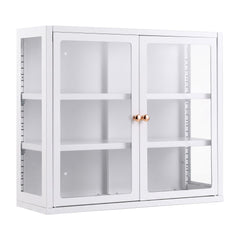 Artiss Buffet Cabinet Sideboard Wall Mounted Clear Display Storage 60cm White