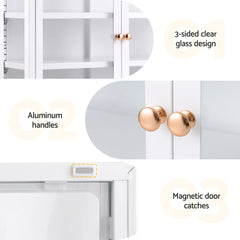 Artiss Buffet Cabinet Sideboard Wall Mounted Clear Display Storage 60cm White