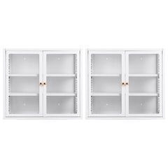 Artiss Buffet Cabinet Sideboard X2 Wall Mounted Clear Display Storage 60cm White
