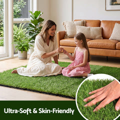 Prime Turf Artificial Grass Turf Tiles Interlocking Fake Grass Mat for Balcony Pet 9 Pack