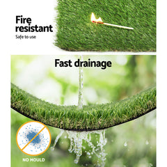Prime Turf Artificial Grass 40mm 2mx5m Synthetic Fake Lawn Turf Plastic Plant 4-coloured