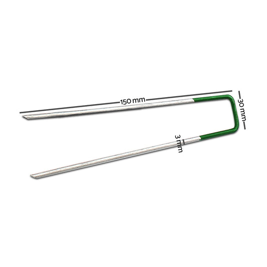 Prime Turf Artificial Grass Synthetic Pins 100pcs Turf Pegs Heavy Duty Weed Mat Stakes Landscape