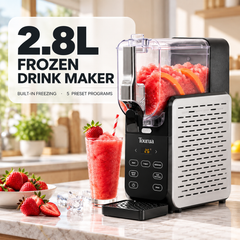 Tourua 2.8L Slushie Machine Frozen Drink Maker with 5 Preset Modes No Ice Needed Soft Ice Cream Milkshake Frappe Spiked Slushi Rinse Function 220W