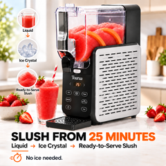 Tourua 2.8L Slushie Machine Frozen Drink Maker with 5 Preset Modes No Ice Needed Soft Ice Cream Milkshake Frappe Spiked Slushi Rinse Function 220W