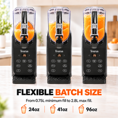 Tourua 2.8L Slushie Machine Frozen Drink Maker with 5 Preset Modes No Ice Needed Soft Ice Cream Milkshake Frappe Spiked Slushi Rinse Function 220W