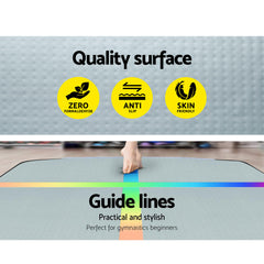 Everfit 5M Air Track Gymnastics Tumbling Exercise Mat W/ Pump Inflatable Colour