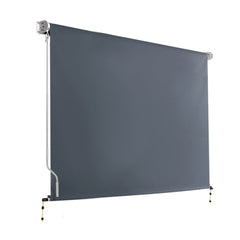 Instahut 3X2.5M Outdoor Blinds Awning Roll Down Canopy Retractable Outdoor Blinds Window Shade Grey