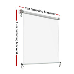 Instahut 1.2X2.4M Outdoor Blinds Clear Roll Down Awning Retractable Outdoor Blinds Water Wind Proof Transparent