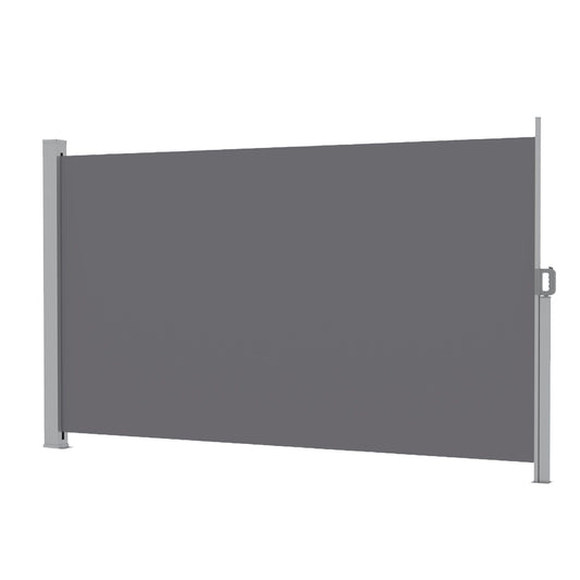 Instahut 1.8X3.5M Side Awning Retractable Privacy Screen Outdoor Sun Shade Grey