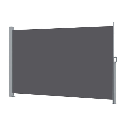 Instahut 2X3.5M Side Awning Retractable Privacy Screen Outdoor Sun Shade Grey