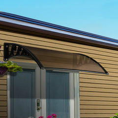 Instahut Window Awning Door Canopy 1m x 2m Brown