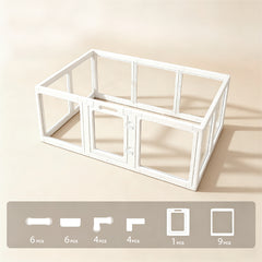 10 Panel Indoor Pet Playpen Indoor Puppy Exercise Pen with Door Transparent Panels Suction Cups for Small Dogs Rabbits and Pets White 150cm 100cm 60cm