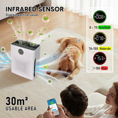 Air Purifier Pet Hair Collector for Large Room Pet Homes and Office with Smart Mode and Air Quality Display Includes 4-Layer Filters   Quiet Operation