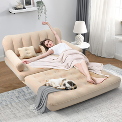 Air Sofa Bed Queen Size Inflatable Mattress Portable Double Pop-Up Airbed with Built-in 2600mAh Air Pump for Home Camping Easy Maintenance 186x155cm