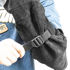 Leather Animal Handling Gloves 60cm Long Cuff Tight Strips Anti Bite Gloves Scratch Resistant Thickened Gloves for Feeding Grooming Training Cat Dog Bird