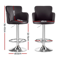 Artiss 3x Bar Stools Counter Chairs Swivel Adjustable Tub PU Leather Brown