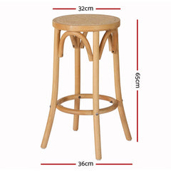 Artiss Bar Stools Set of 3 Kitchen Wooden Bar Stool Dining Chair 65cm