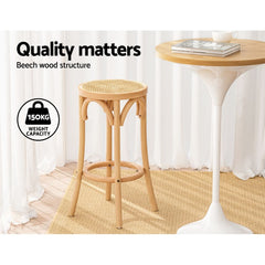 Artiss Bar Stools Set of 3 Kitchen Wooden Bar Stool Dining Chair 65cm