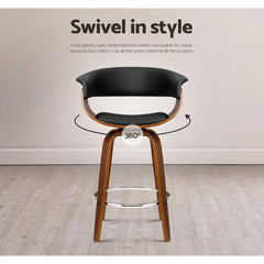 Artiss Bar Stools Set of 3 Kitchen Wooden Bar Stool Dining Chair 65cm
