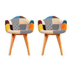 Artiss Dining Chairs Set of 2 Fabric Retro Replica DSW