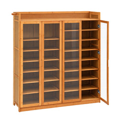 Artiss Shoe Cabinet 25 Pairs Shoe Storage Cupboard Umbrella Hook Raised Top Edge Wood