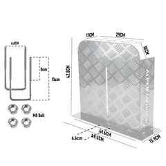 Alpen Outdoor Base Mount 2mm Thickness Aluminium Diesel Heater Fuel Tank Cover Left/Right for 10L 15L Fuel Tank Silver